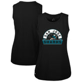NHL San Jose Sharks Levelwear Women's Macy Banner Arch Tank Top - Black