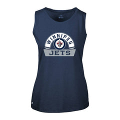 NHL Winnipeg Jets Levelwear Women's Macy Banner Arch Tank Top - Navy