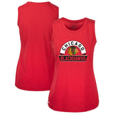 NHL Chicago Blackhawks Levelwear Women's Macy Banner Arch Tank Top - Red