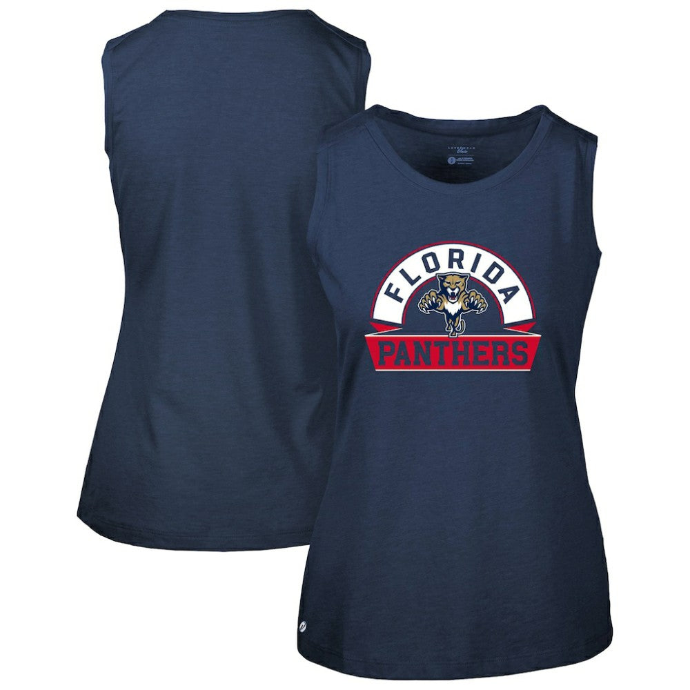 NHL Florida Panthers Levelwear Women's Macy Banner Arch Tank Top - Navy