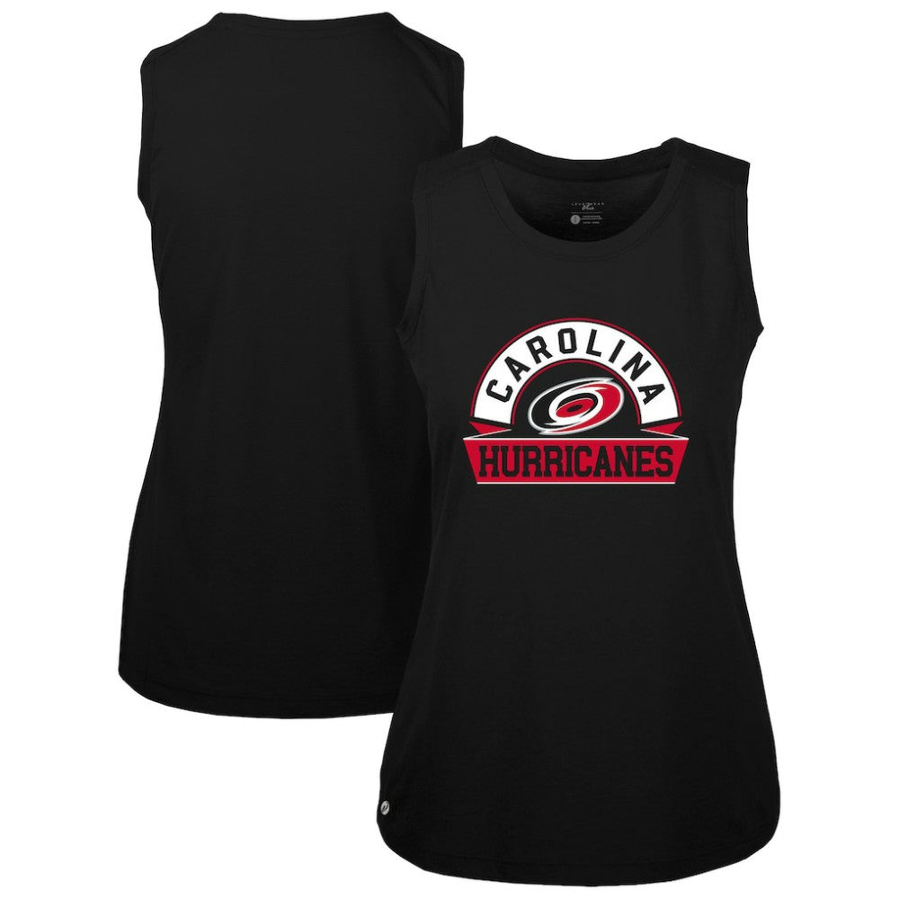 NHL Carolina Hurricanes Levelwear Women's Macy Banner Arch Tank Top - Black
