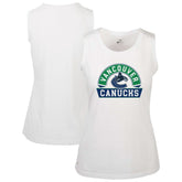 NHL Vancouver Canucks Levelwear Women's Macy Banner Arch Tank Top - White