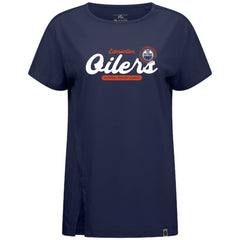NHL Edmonton Oilers Levelwear Women's Influx Monument T-Shirt - Navy