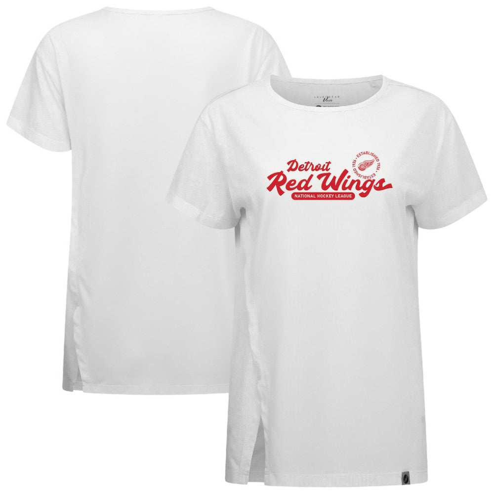 NHL Detroit Red Wings Levelwear Women's Influx Monument T-Shirt - White