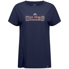NHL Edmonton Oilers Levelwear Women's Influx Journey T-Shirt - Navy