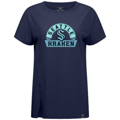 NHL Seattle Kraken Levelwear Women's Influx Banner Arch T-Shirt - Deep Sea Blue
