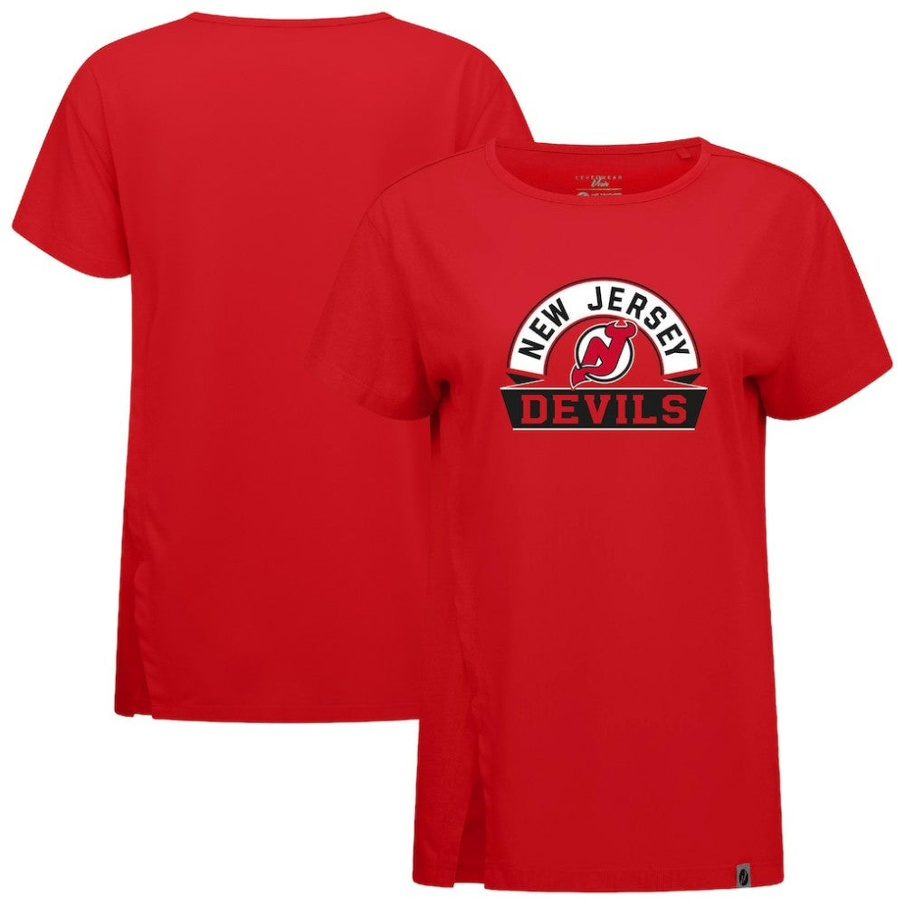 NHL New Jersey Devils Levelwear Women's Influx Banner Arch T-Shirt - Red