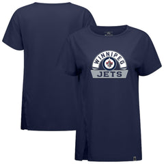 NHL Winnipeg Jets Levelwear Women's Influx Banner Arch T-Shirt - Navy