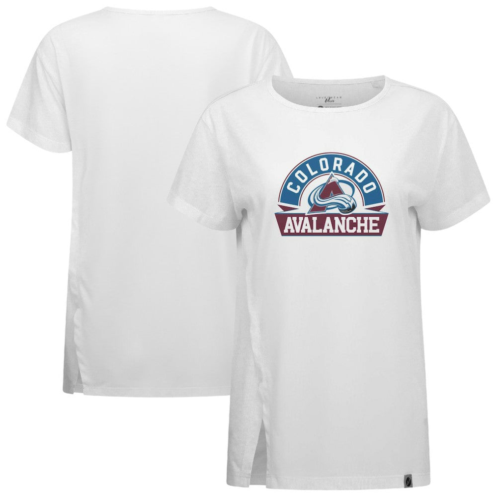 NHL Colorado Avalanche Levelwear Women's Influx Banner Arch T-Shirt - White