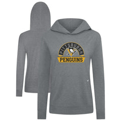 NHL Pittsburgh Penguins Levelwear Women's Relay Banner Arch Pullover Hoodie - Gray
