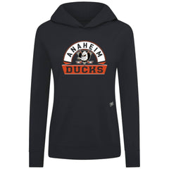 NHL Anaheim Ducks Levelwear Women's Relay Banner Arch Pullover Hoodie - Black