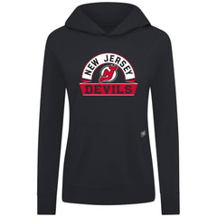NHL New Jersey Devils Levelwear Women's Relay Banner Arch Pullover Hoodie - Black