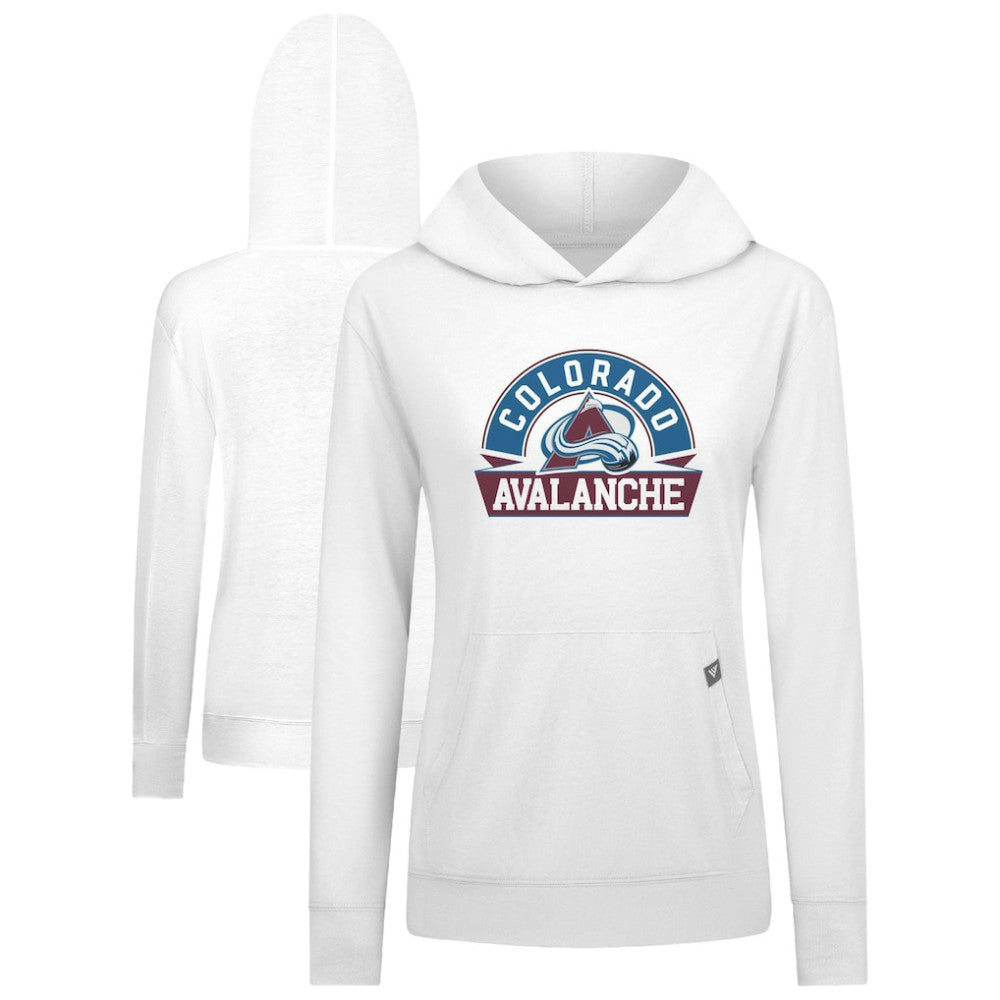 NHL Colorado Avalanche Levelwear Women's Relay Banner Arch Pullover Hoodie - White