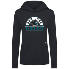 NHL San Jose Sharks Levelwear Women's Relay Banner Arch Pullover Hoodie - Black