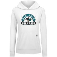 NHL San Jose Sharks Levelwear Women's Relay Banner Arch Pullover Hoodie - White