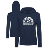 NHL Winnipeg Jets Levelwear Women's Relay Banner Arch Pullover Hoodie - Navy