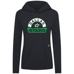 NHL Dallas Stars Levelwear Women's Relay Banner Arch Pullover Hoodie - Black