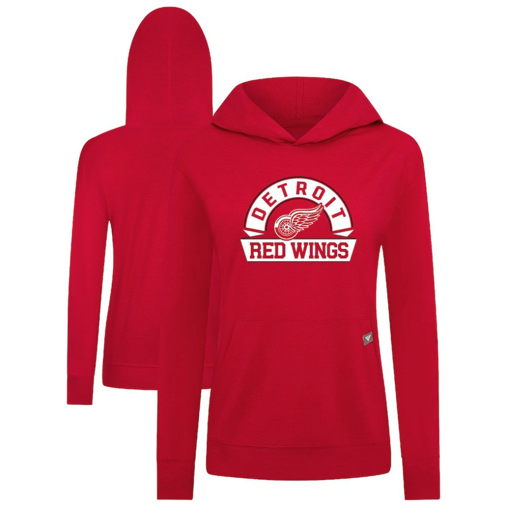 NHL Detroit Red Wings Levelwear Women's Relay Banner Arch Pullover Hoodie - Red