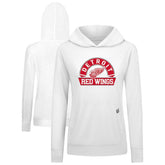 NHL Detroit Red Wings Levelwear Women's Relay Banner Arch Pullover Hoodie - White