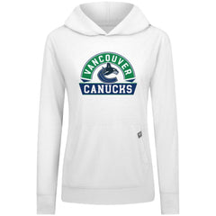 NHL Vancouver Canucks Levelwear Women's Relay Banner Arch Pullover Hoodie - White