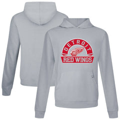 NHL Detroit Red Wings Levelwear Relay Banner Arch Pullover Hoodie - Gray