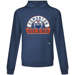 NHL Edmonton Oilers Levelwear Relay Banner Arch Pullover Hoodie - Navy