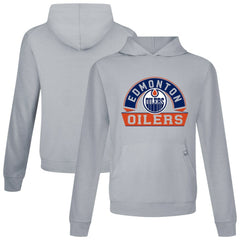 NHL Edmonton Oilers Levelwear Relay Banner Arch Pullover Hoodie - Gray