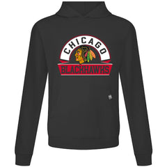 NHL Chicago Blackhawks Levelwear Relay Banner Arch Pullover Hoodie - Black