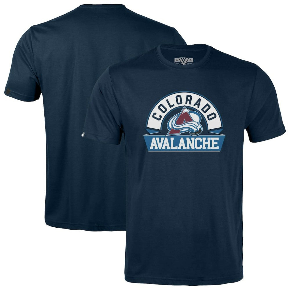 NHL Colorado Avalanche Levelwear Youth Little Richmond Banner Arch T-Shirt - Navy