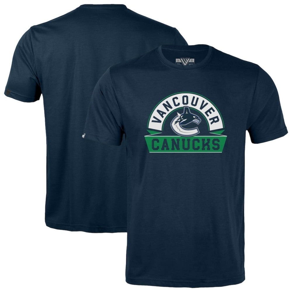 NHL Vancouver Canucks Levelwear Youth Little Richmond Banner Arch T-Shirt - Navy