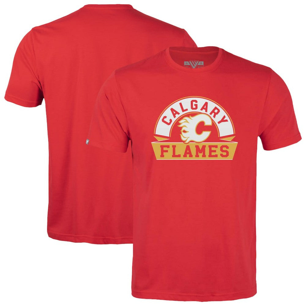 NHL Calgary Flames Levelwear Youth Little Richmond Banner Arch T-Shirt - Red