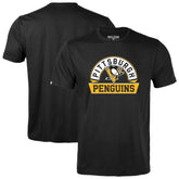 NHL Pittsburgh Penguins Levelwear Youth Little Richmond Banner Arch T-Shirt - Black