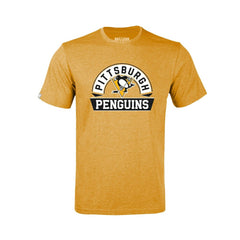 NHL Pittsburgh Penguins Levelwear Youth Little Richmond Banner Arch T-Shirt - Gold