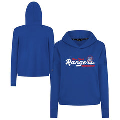 NHL New York Rangers Levelwear Women's Sweet Monument Tri-Blend Cropped Pullover Hoodie - Royal