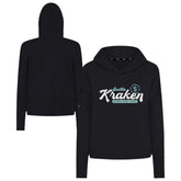 NHL Seattle Kraken Levelwear Women's Sweet Monument Tri-Blend Cropped Pullover Hoodie - Black