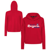 NHL New York Rangers Levelwear Women's Sweet Monument Tri-Blend Cropped Pullover Hoodie - Red