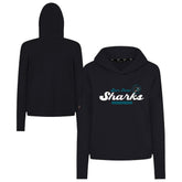 NHL San Jose Sharks Levelwear Women's Sweet Monument Tri-Blend Cropped Pullover Hoodie - Black