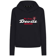 NHL New Jersey Devils Levelwear Women's Sweet Monument Tri-Blend Cropped Pullover Hoodie - Black