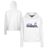 NHL Tampa Bay Lightning Levelwear Women's Sweet Monument Tri-Blend Cropped Pullover Hoodie - White
