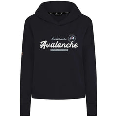 NHL Colorado Avalanche Levelwear Women's Sweet Monument Tri-Blend Cropped Pullover Hoodie - Black