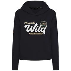 NHL Minnesota Wild Levelwear Women's Sweet Monument Tri-Blend Cropped Pullover Hoodie - Black