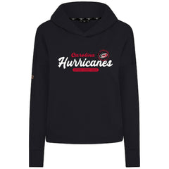 NHL Carolina Hurricanes Levelwear Women's Sweet Monument Tri-Blend Cropped Pullover Hoodie - Black
