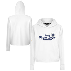 NHL Toronto Maple Leafs Levelwear Women's Sweet Monument Tri-Blend Cropped Pullover Hoodie - White