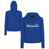 NHL Vancouver Canucks Levelwear Women's Sweet Monument Tri-Blend Cropped Pullover Hoodie - Royal