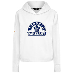 NHL Toronto Maple Leafs Levelwear Women's Sweet Banner Arch Tri-Blend Cropped Pullover Hoodie - White