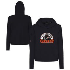 NHL Philadelphia Flyers Levelwear Women's Sweet Banner Arch Tri-Blend Cropped Pullover Hoodie - Black