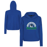 NHL Vancouver Canucks Levelwear Women's Sweet Banner Arch Tri-Blend Cropped Pullover Hoodie - Royal