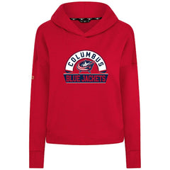 NHL Columbus Blue Jackets Levelwear Women's Sweet Banner Arch Tri-Blend Cropped Pullover Hoodie - Red