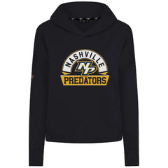 NHL Nashville Predators Levelwear Women's Sweet Banner Arch Tri-Blend Cropped Pullover Hoodie - Black