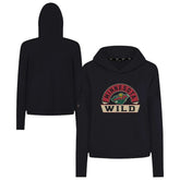 NHL Minnesota Wild Levelwear Women's Sweet Banner Arch Tri-Blend Cropped Pullover Hoodie - Black